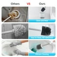 thumbnail image 5 of BCOOSS Toilet Brush and Holder Set, Bathroom Toilet Bowl Brush and Caddy Cleaner Anti Slip with Sturdy Soft Silicone Bristle Removable Water Drawer Quick Drying (White), 5 of 7