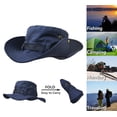 thumbnail image 6 of Outdoor Wide Brim Sun Protect Hat, Double Layer Classic US Combat Army Style Bush Jungle Sun Cap for Fishing Hunting Camping Navy, 6 of 6