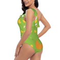 thumbnail image 4 of Picia Funny Chicken Pattern Women's One Piece Swimsuits,One Shoulder Swimwear Asymmetric ,Ruffle Monokinis Bathing Suits,High Waisted Flattering Bathing Suits-, 4 of 8