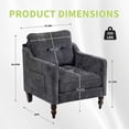 thumbnail image 6 of LEGAHOME Accent Chair for Living Room, Chenille Upholstered Armchair with Solid Wood Leg, Mid Century Single Sofa Chair for Living Room, Bedroom, Reading Corner, Dark Gray, 6 of 8