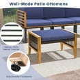 thumbnail image 5 of Spaco Patio Acacia Wood Ottomans with Cushions and Versatile Rattan Woven Footstools-Navy, All Weather Acacia Ottoman, Outdoor Footstool Footrest Furniture, 5 of 6