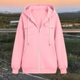 thumbnail image 4 of HAiming Hooded Jackets for Women Long Sleeve Zipper Loose Casual Jackets Fall Winter Workout Jackets with Pockets, 4 of 6