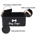 thumbnail image 2 of Contenedores de almacenamiento para juguetes para perros, con mango de madera, cesta de almacenamiento plegable para suministros para mascotas, cesta/contenedor de almacenamiento (gris oscur, 2 of 5