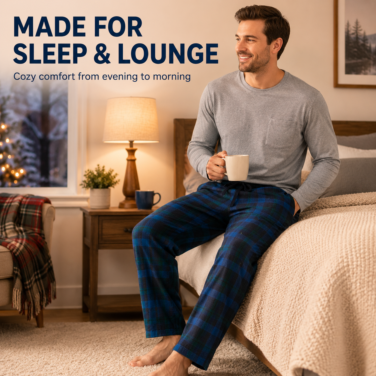 Daresay Men's Microfleece Pajama Pants, 3-Pack photo 3