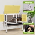 thumbnail image 3 of Aivituvin Indoor Rabbit Hutch Guinea Pig Cages with Chew-Proof Ramp, 2-Story Wooden Bunny House with Pull-Out Tray & Leakproof PVC Layer, Small Animal Cage with Detachable Legs, 3 of 10