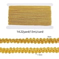 thumbnail image 2 of 14 Yards Metallic Braid Lace Trim Flower Pattern Gold Centipede Lace Ribbon Decorated Gimp Trim for Wedding Bridal Costume or Jewelry Crafts and Sewing 1/4 inch(8mm) x1.3mm, 2 of 9