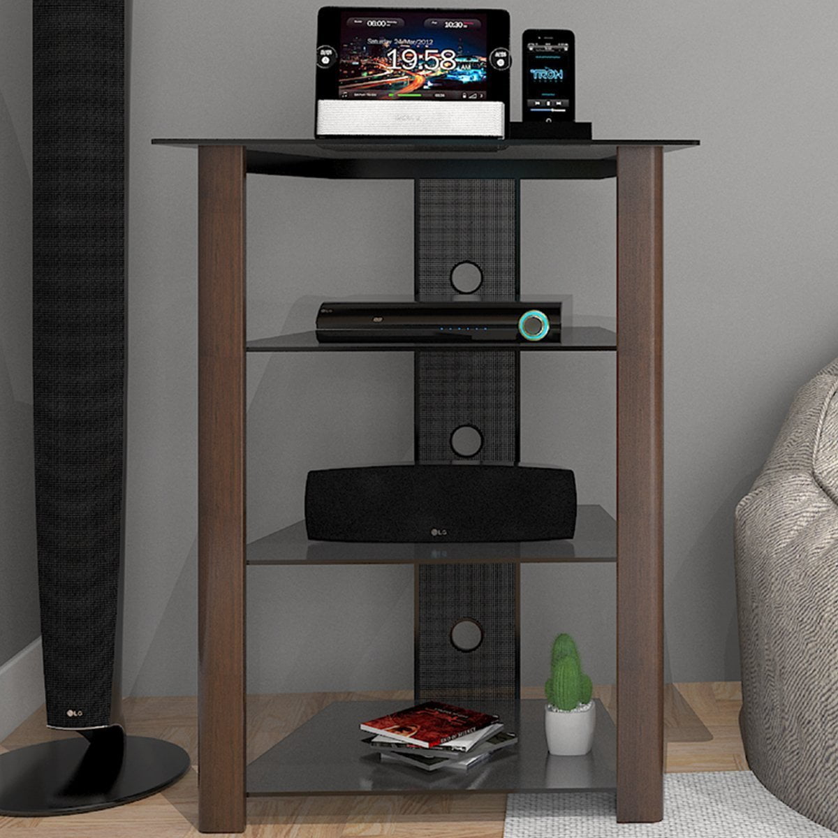 Ashton MultiLevel Media Component Stand Living Room Furniture, Home