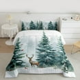 thumbnail image 2 of Manfei Jungle Reindeer Animal Queen Comforter Set, Christmas Tree Plant Bedding Sets, Winter Snowflake Reversible Bedding Comforter Set, Super Cozy Room Decor, 3-Piece, 2 of 8
