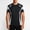 Black, variant on WIZUTIZ Men's Short Sleeve Round Neck Basketball Training Sport T-Shirt Color Block Running Fitness Top