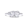 thumbnail image 2 of 1 3/4 CT Heart & Oval Cut Lab Created Moissanite Diamond Toi Et Moi 2-Stone Engagement Wedding Ring For Women In 14K White Gold Over Sterling Silver(G-H Color, VVS1 Clarity, 1.75 Cttw)-8.5, 2 of 7
