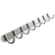 Coat Hook Rack with 8 Round Hooks - Premium Modern Wall Mounted - Ultra Durable with Solid Steel Construction, Brushed Stainle