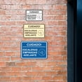 thumbnail image 4 of Signs ByLITA Classic Framed Cuidado Escaleras Empinadas Adelante Door or Wall Sign Easy Installation | Health And Safety | Building And Hospitality Sign (Blue) - Medium, 4 of 8