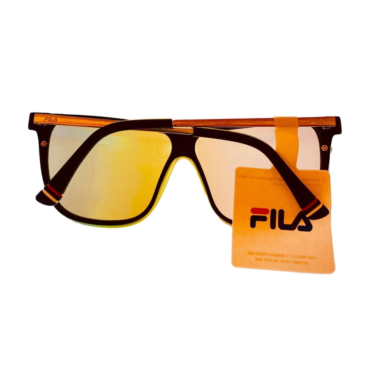 Fila Mens Matte Brown Plastic Shield Sunglass , Brown Flash  display picture 1
