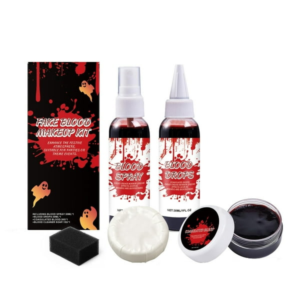 Fournitures pour Événements et Fêtes Kit de Maquillage 5 Pcs pour Effets Spéciaux - Comprend Savon et Éponge Nettoyants Coagulés en Vaporisateur