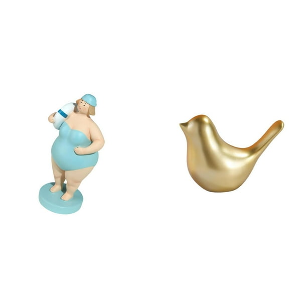 Figura de mujer en traje de baño,Figura decorativa de mesa de una mujer en traje de baño,Figura de pájaro,Figura de pájaro dorado,decoración para el hogar,estatua de animal,Estatuas