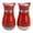 Red, variant on Salt and Pepper Shakers Set, Glass Bottom Salt Pepper Shaker with Stainless Steel Lid for Kitchen Cooking Table, RV, Camp,BBQ Refillable Design