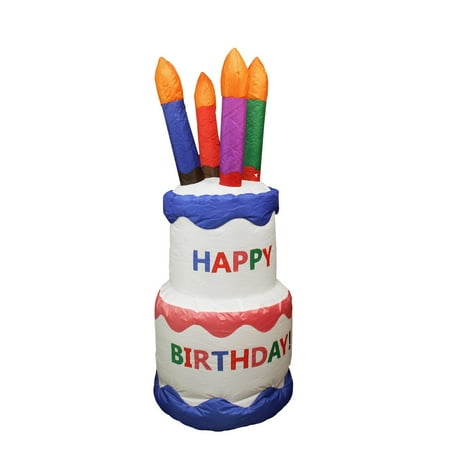 4 39 inflatable lighted happy birthday cake yard art inflatable christmas carousel