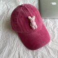 thumbnail image 2 of 1 Uds. Gorra de béisbol de conejito, protección solar informal de verano, gorro cálido de invierno, 2 of 5