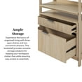 thumbnail image 5 of Walker Edison Transitional Wide Bookshelf with Drawers, Coastal Oak, 5 of 20