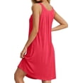 thumbnail image 3 of UVN Womens Nightgown Sleeveless Sleepwear Crewneck Wide Strap Pleated Nightshirt Casual Print Sleepdress, 3 of 8