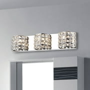 The Lighting Store Jolie 3-Light Chrome Wall Sconce with Semicircular Crystal Shade