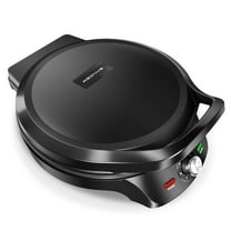 1500W Pizza Maker, 2-in-1 Indoor Grill and Pizza Maker with 30-Min Timer and Auto Shut-Off, 180° Open for BBQ, Steak, Burgers, Salmon, Veggies, and More