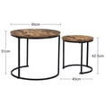 thumbnail image 4 of Set de 2 Mesas de Centro HOMEMAKE FURNITURE Color Marrón Antiguo Industrial Retro, 4 of 6