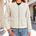 thumbnail image 5 of TRUNZI Women's Fleece Quilted Bomber Jackets Long Sleeve Zip Up Jackets for Fall Winter with Pockets, 5 of 9