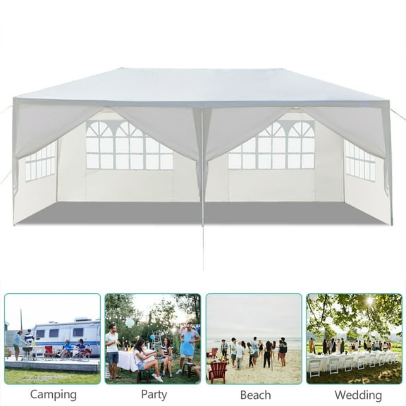 GoDecor 10' x 20' Party Tent Wedding Canopy Gazebo Tent Pavilion w/6 Side Walls 2 Doors