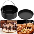 thumbnail image 1 of 2pcs  Air Fryer Accessory Set Steel Pizza Pan Baking Cake Barrel, 1 of 6