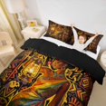 thumbnail image 3 of Castle Fairy Ethnic Lantern African Woman Twin Duvet Cover,Tribal Mask Pattern Twin Bedding,Orange Black Rainbow,Grey Reversible,1 Duvet Cover and 1 Pillowcase, 3 of 6