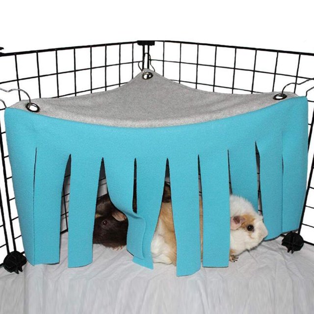 2PCS Small Animal Hamster Tent Hammock Pet Hiding Cage Accessories Nest Bed for Guinea Pig Chinchilla Hedgehog Rat Squirrel Ferret Dwarf Rabbit (Blue)