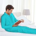 thumbnail image 6 of Sikiie Aqua Mens Pajama Set, Soft Warm Long Sleeve Sleepwear, Cozy Button-Down Pjs for Men-Small, 6 of 7