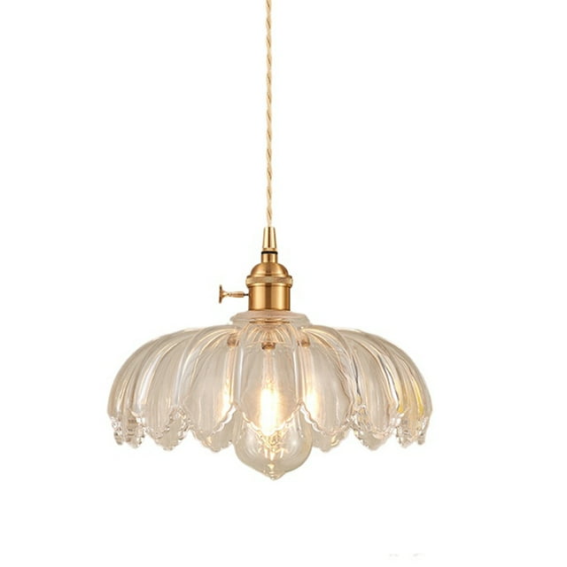 Flower Glass Pendant Light, Ceiling Colorful Pendant Lamp, Modern Farmhouse Pendant Light Fixture, Pendant Lighting for Kitchen Sink Island Dining Room Table Bar Counter Entrance Cafe