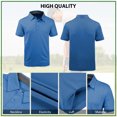 thumbnail image 4 of Geeksport Men's Polo Shirts Solid Color Short Sleeve Casual Shirts for Men Classic Polo Shirts Casual Business Polo Shirts for Men Blue 3XL, 4 of 9