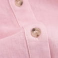 thumbnail image 6 of Qulqfy Women Pink Shirts Bell Sleeve Linen Button Down Shirts Summer Collared Solid Spring Work Tops for Women L, 6 of 8