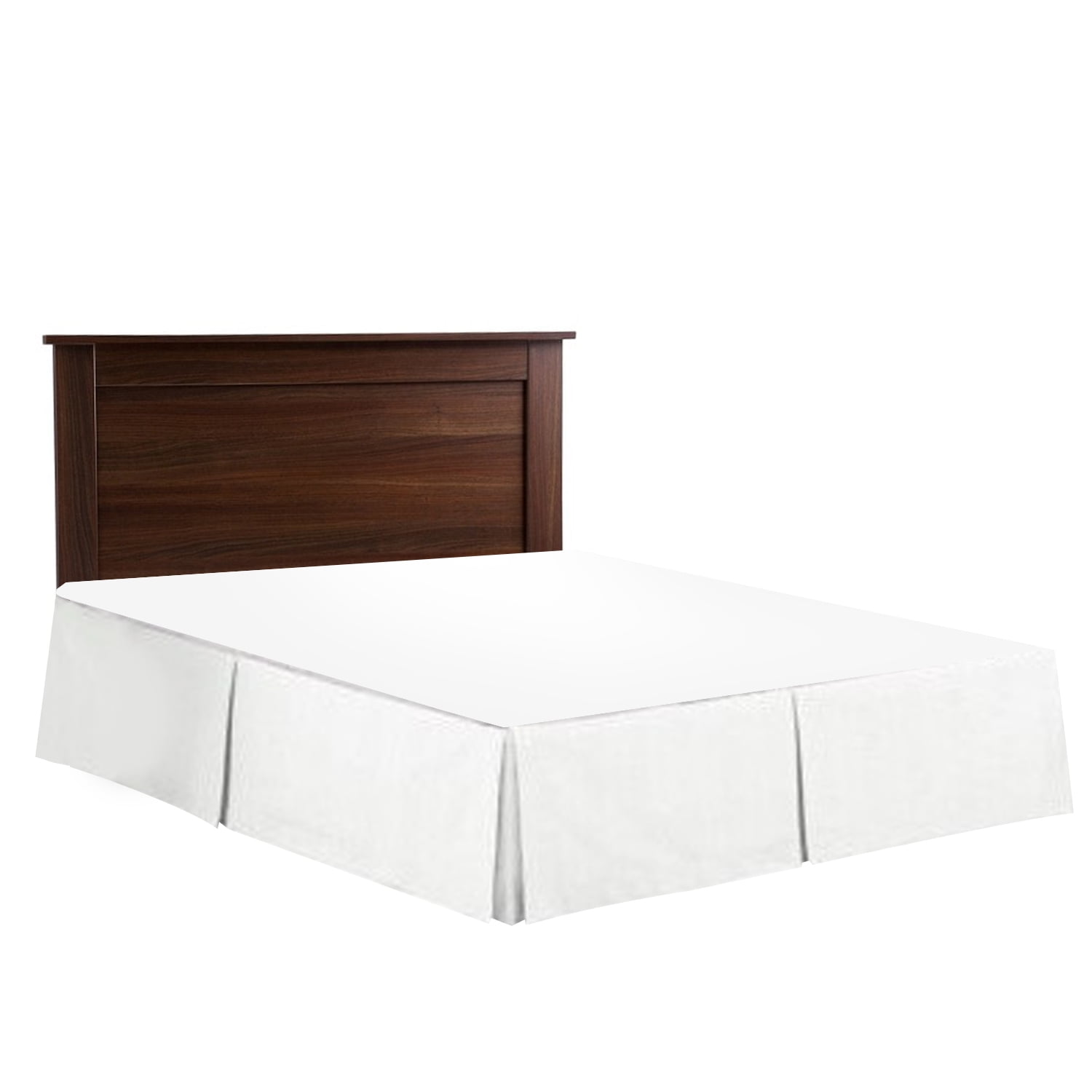 14" Tailored Pleated Bed Skirt Dust Ruffle, Twin XL, White, by Clara Clark