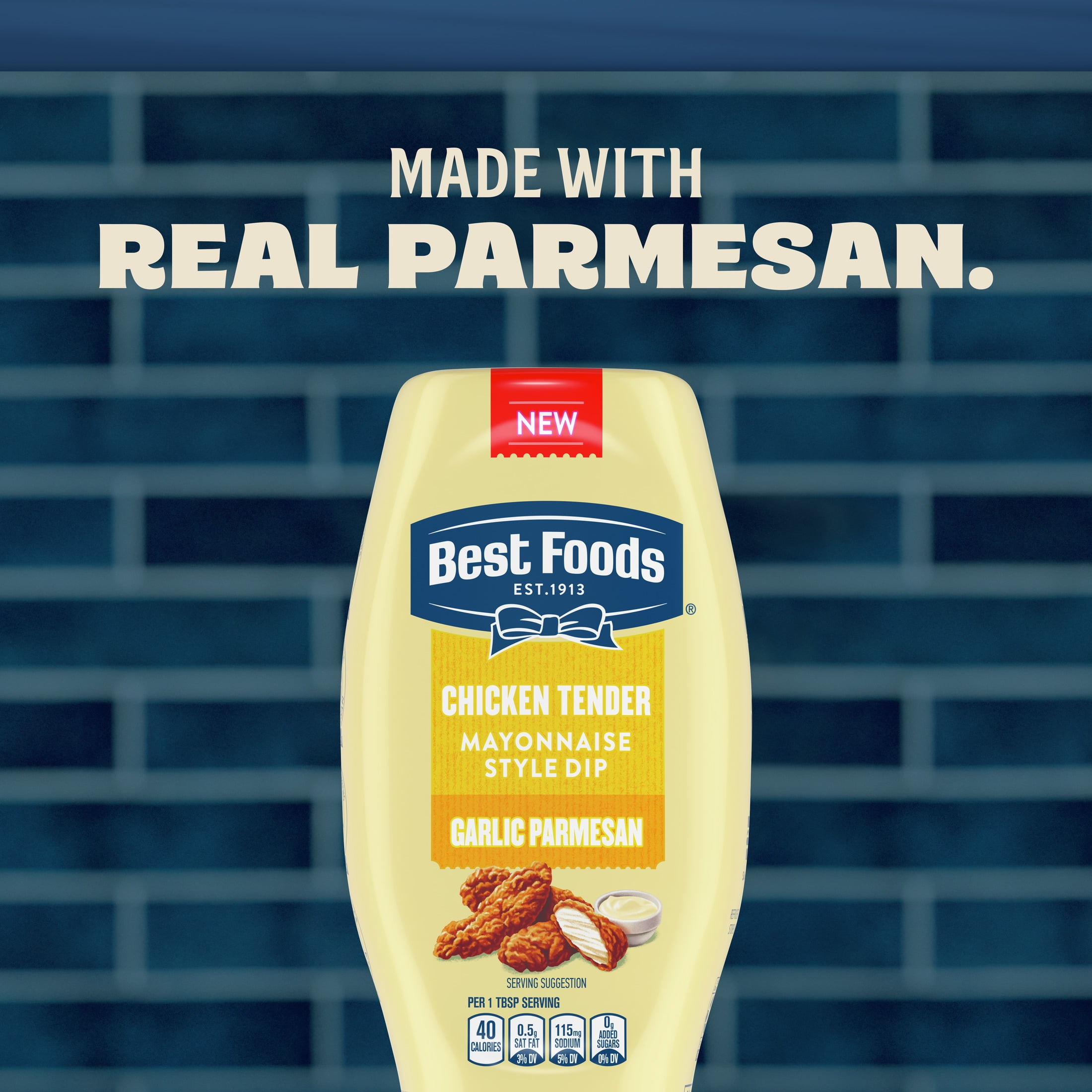 Best Foods Garlic Parmesan Chicken Tender Mayonnaise Style Dipping Sauce, 11.5 fl oz Squeeze Bottle