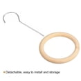 thumbnail image 3 of Unique Bargains 4.7 Inch Scarf Ring Hanger Wooden Circle Scarf Holder, 15cm Length Hook Silver, 3 of 5