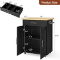 thumbnail image 7 of Kitchen Island with Storage - Mobile Rolling Kitchen Island Cart with Wheels, Large Drawer, Adjustable Shelf & Towel Rack, Space-Saving Black Kitchen Organizer for Dining Room & Small Spaces, 7 of 7