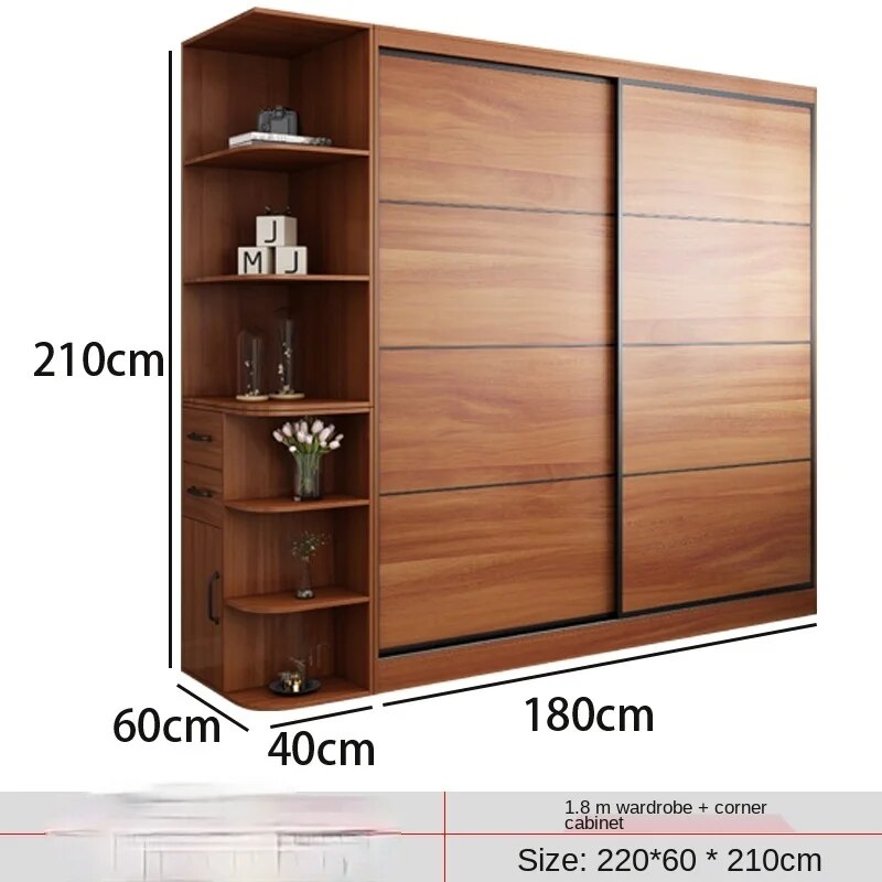 Sliding door wardrobe sliding door wooden wardrobe assembly bedroom household locker