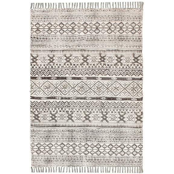 Casavani Indian Traditional Kilim Gray Dining Room Floor Rug Rectangle rug 2x3 feet