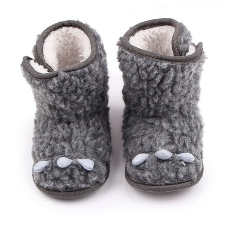 

LYCAQL Baby Shoes Boys Girls Winter Boots Baby Sneakers Cute Cartoon Claws Walking Flat Shoes Baby Shoes for Girls Size 3 (Grey 4.5 )