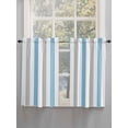 thumbnail image 3 of Blue Grey Stripe Kitchen Curtains 45 Inches length, Modern Farmhouse Vertical Striped Window Treatment Curtain Drapes, Lightweight Window Panels for Living Room Bedroom, 52"x45", 2 Panels, 3 of 7