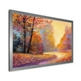 thumbnail image 2 of Designart 'The Autumn Forest Orange Leaves Landscape With Path' Lake House Framed Art Print, 2 of 4