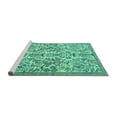 thumbnail image 2 of Ahgly Company Machine Washable Indoor Round Persian Turquoise Blue Traditional Area Rugs, 4' Round, 2 of 4