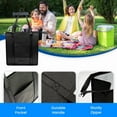 thumbnail image 3 of 1pc Thermal Bag Textured Non-woven Insulated Cooler Bag with Front Pocket, Zipper Closure for Camping Picnic, 3 of 8