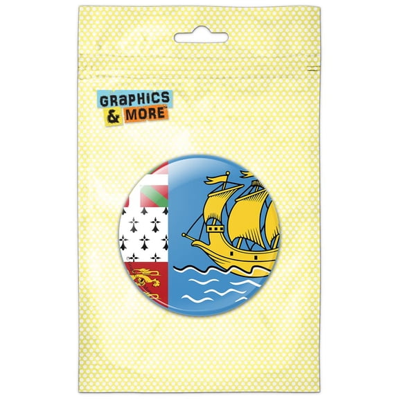 Saint-Pierre and Miquelon Flag Pinback Button Pin Badge