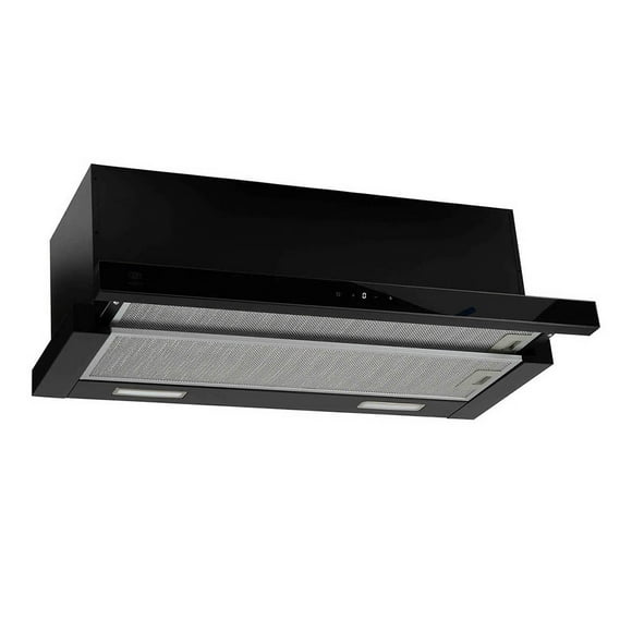 Campana Extractora de Pared 90 cm Deslizable Táctil Acero Inoxidable Negra AVERA CED90T