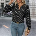 thumbnail image 2 of BLVB Womens V Neck Puff Long Sleeve Tunic Blouses Fall Tops Dressy Casual Elegant Office Work T-Shirts, 2 of 3